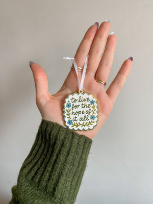 Hopeful Enamel Christmas Ornament
