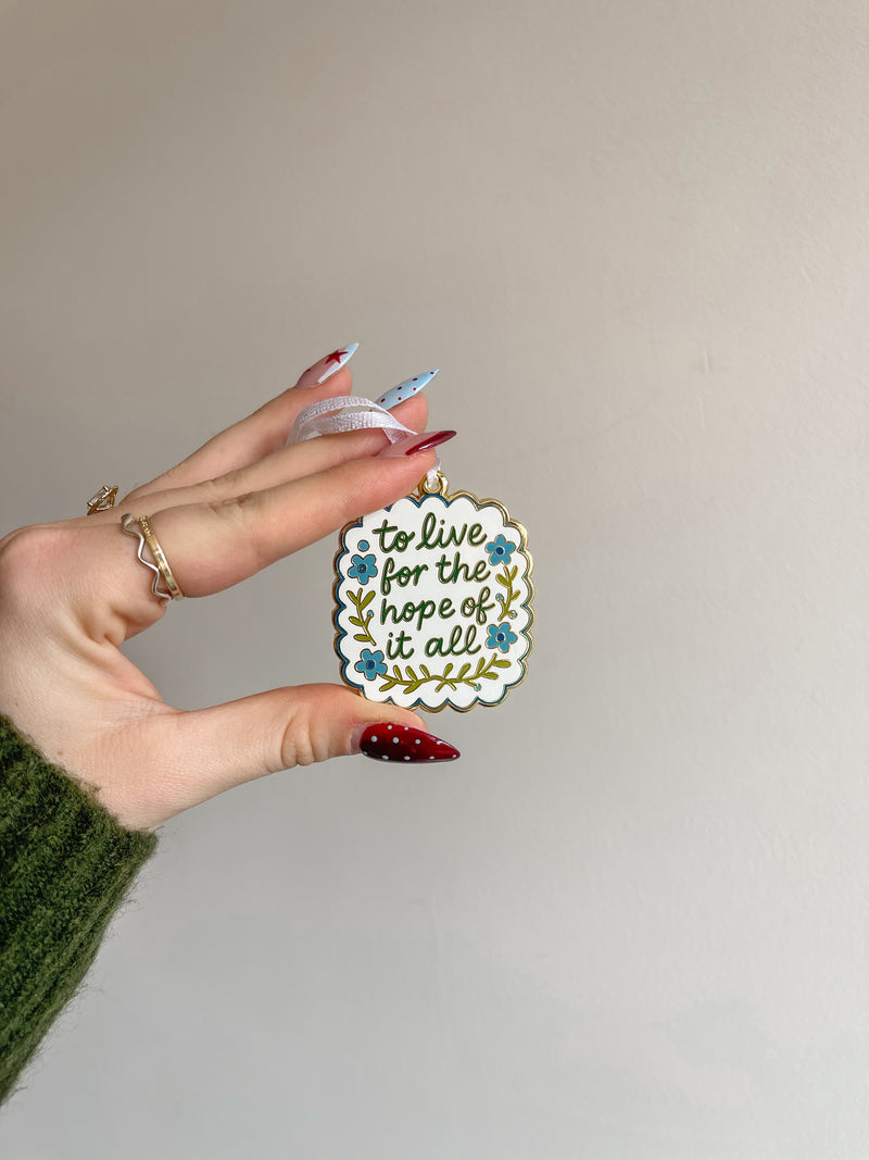 Hopeful Enamel Christmas Ornament