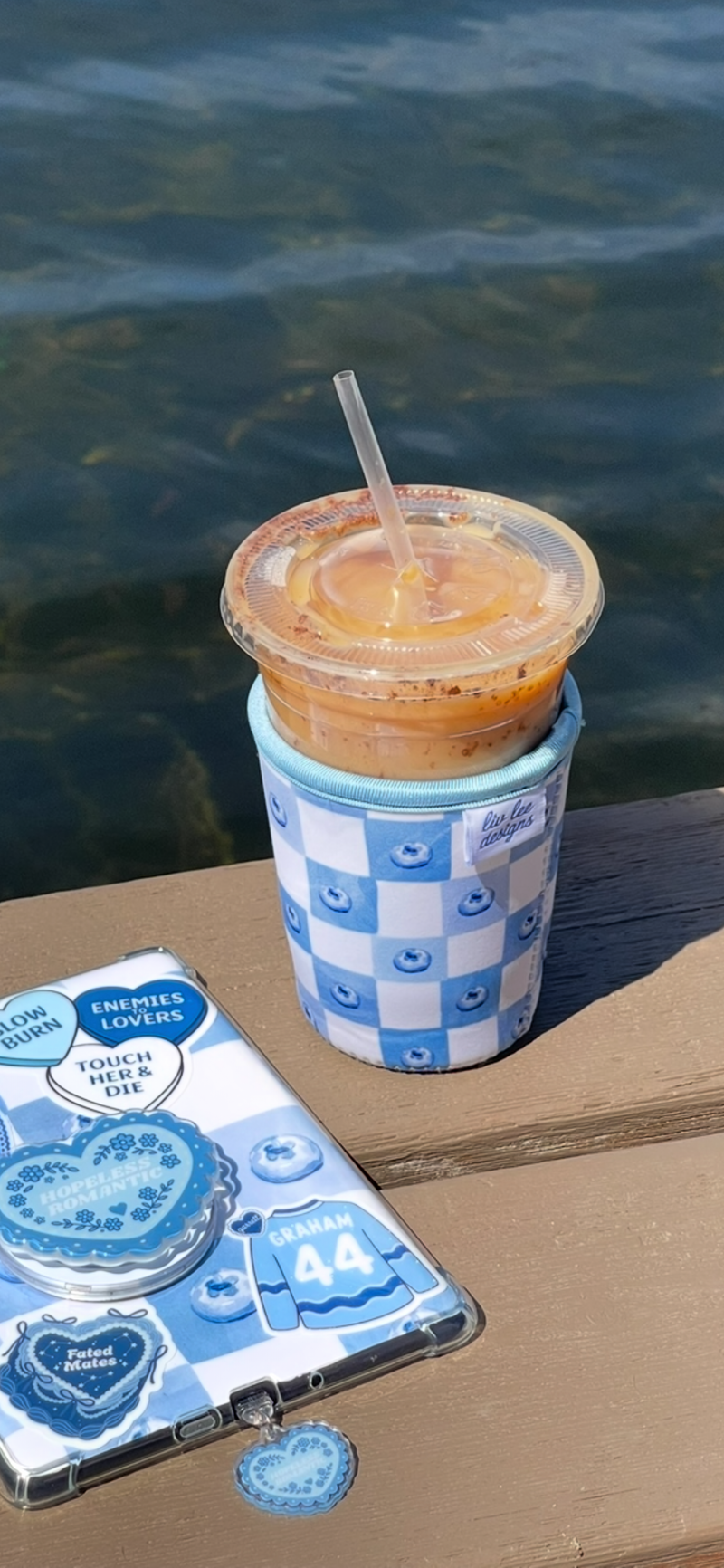 Blueberry Gingham Drink Sleeve