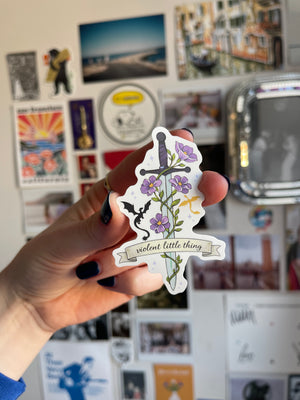 Violet Sword & Dragons Sticker