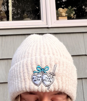 In Love with the Villain Embroidered Knit Beanie
