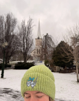 In Love with the Villain Embroidered Knit Beanie