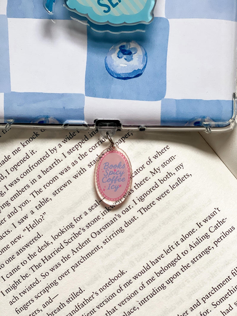 Books Spicy, Coffee Icy Kindle Charm