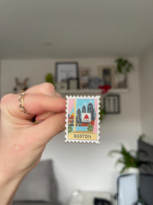 Boston Massachusetts Stamp Enamel Pin