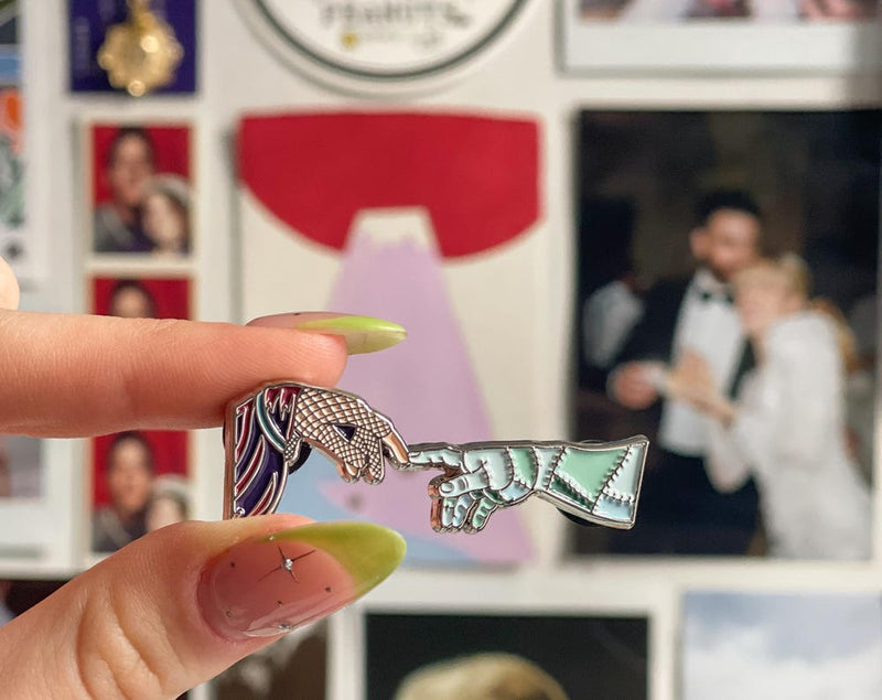 Frankenstein Hand of Creation Enamel Pin