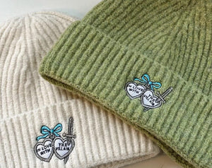 In Love with the Villain Embroidered Knit Beanie