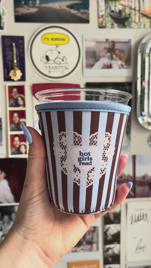 Hot Girls Read Striped Drink Sleeve